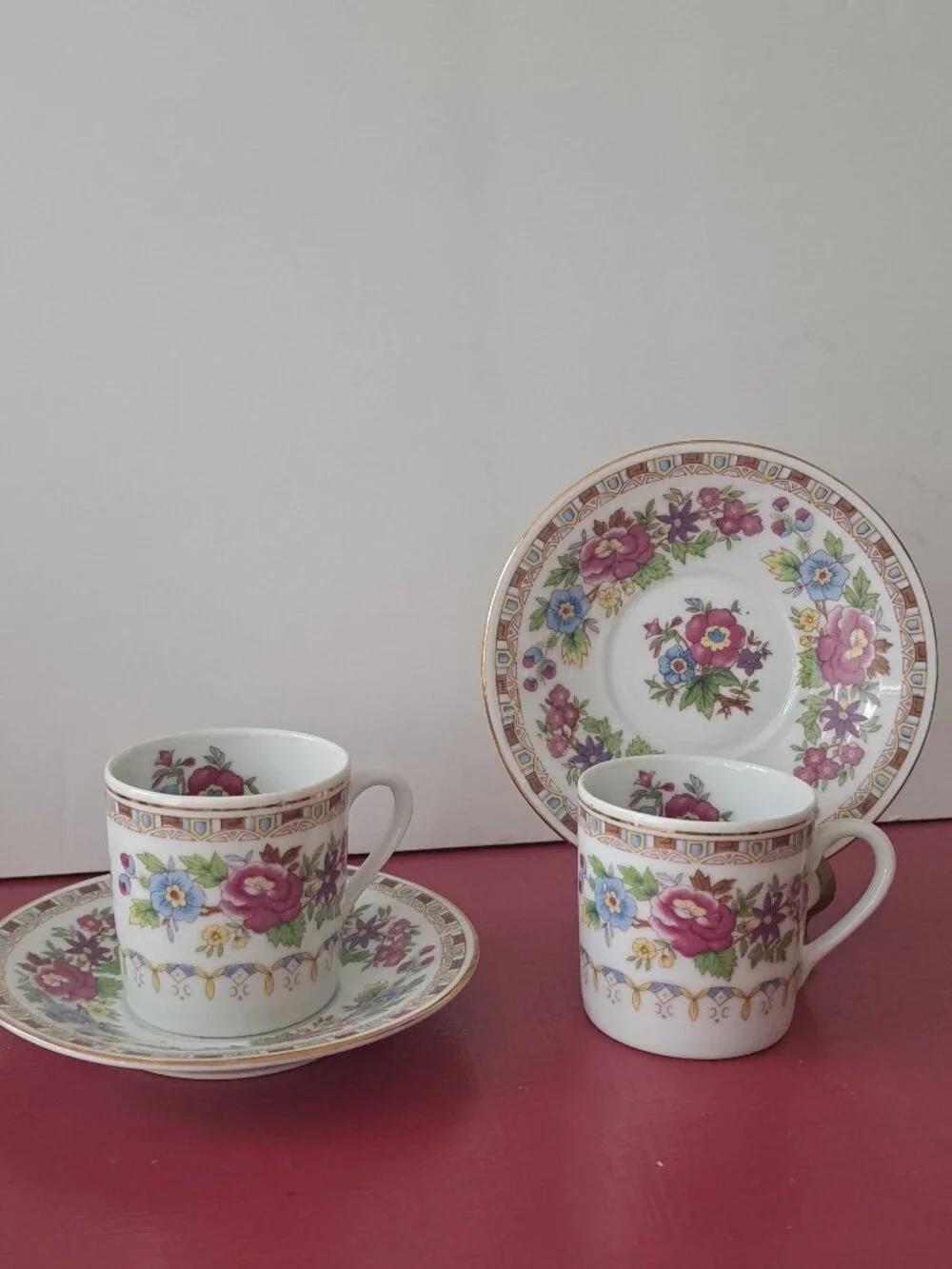Set of Two Teacups and Saucers